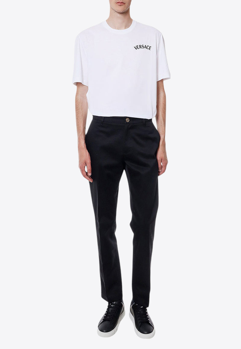 Versace Logo Embroidered Crewneck T-shirt White 10133021A09865_1W010_White_29847341