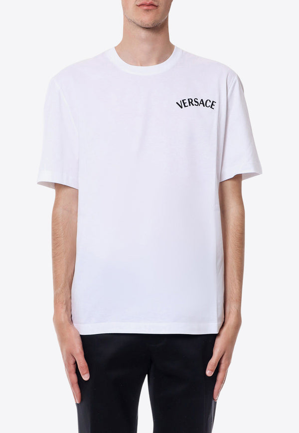 Versace Logo Embroidered Crewneck T-shirt White 10133021A09865_1W010_White_29847341