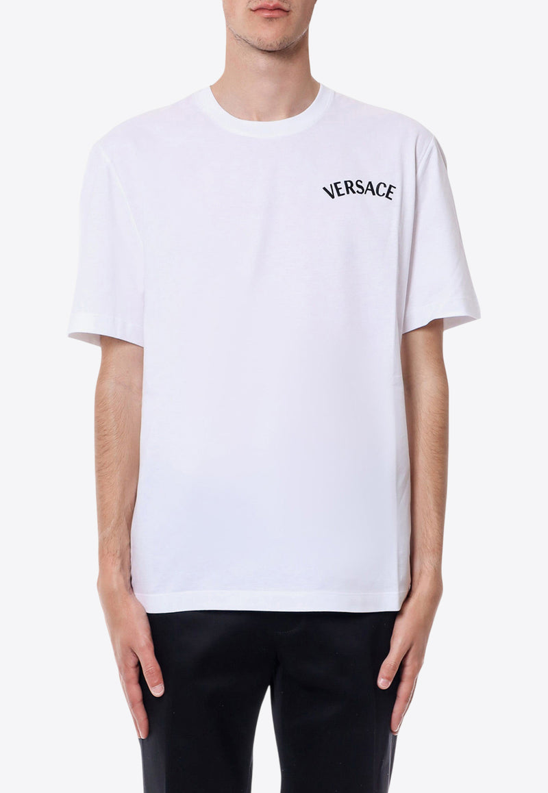 Versace Logo Embroidered Crewneck T-shirt White 10133021A09865_1W010_White_29847341