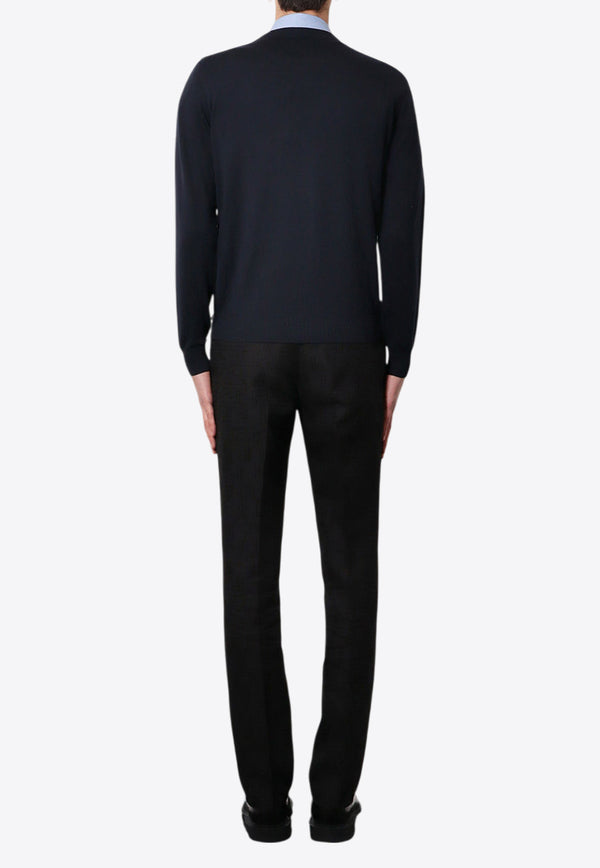 Fendi FF Logo Wool Crewneck Sweater Blue FZX091AU84_F0ZNZ_Blue_29851196