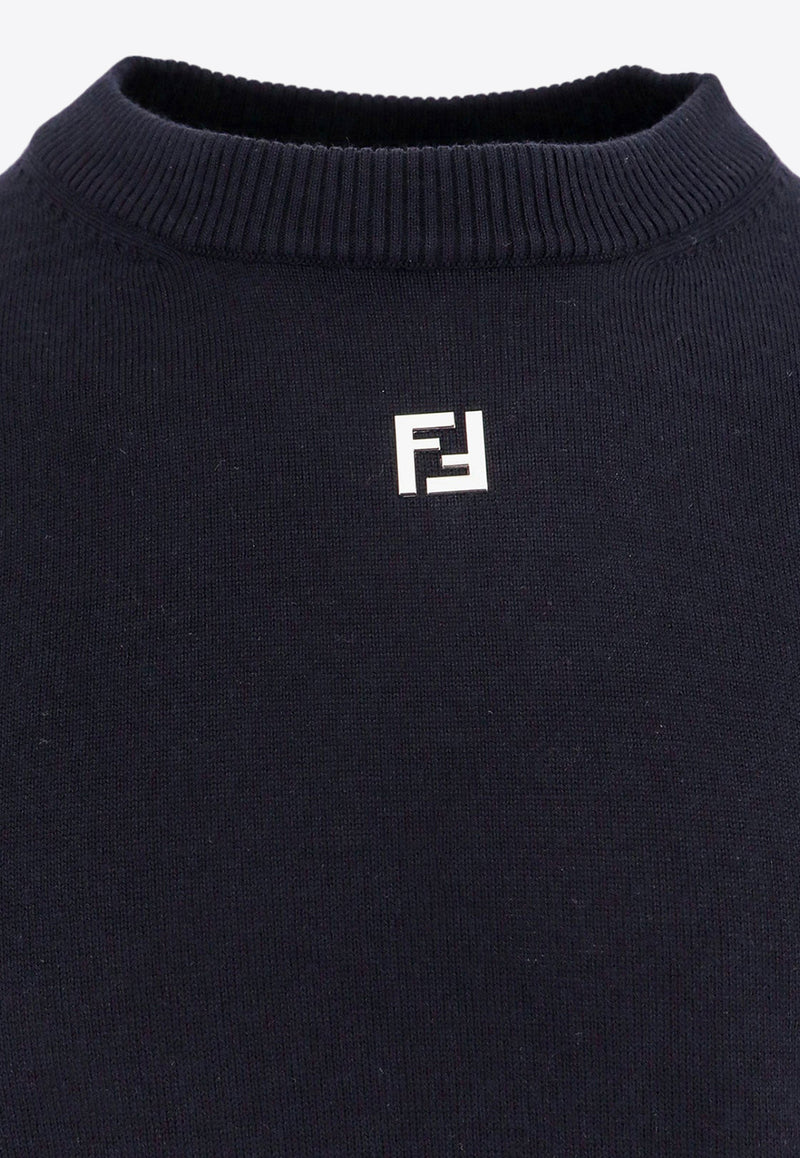 Fendi FF Logo Wool Crewneck Sweater Blue FZX091AU84_F0ZNZ_Blue_29851196