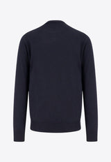 Fendi FF Logo Wool Crewneck Sweater Blue FZX091AU84_F0ZNZ_Blue_29851196