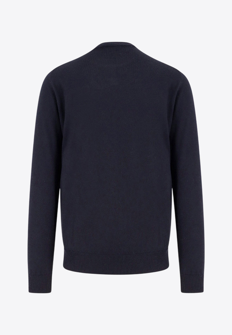 Fendi FF Logo Wool Crewneck Sweater Blue FZX091AU84_F0ZNZ_Blue_29851196