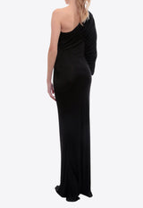 Saint Laurent Draped One-Shoulder Maxi Dress Black 736714Y7F98_1000_Black_29850665