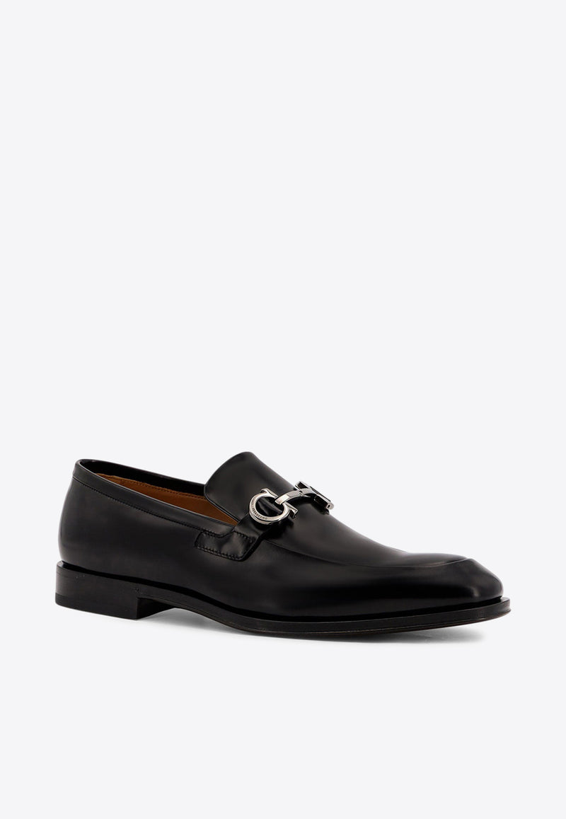 Ferragamo Gancini Shiny Leather Loafers 021666763346NERO_Black_29842169