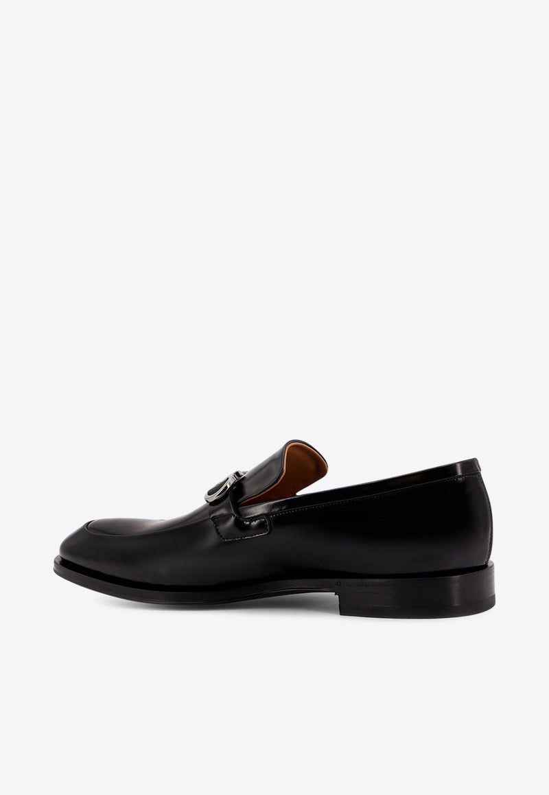 Ferragamo Gancini Shiny Leather Loafers 021666763346NERO_Black_29842169