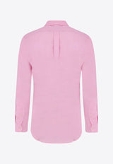 Polo Ralph Lauren Logo Button-Up Linen Shirt Pink 710968915_002_Pink_30897419