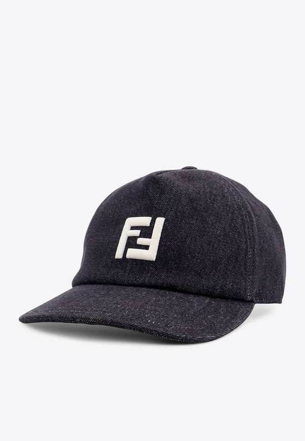 Fendi Embroidered FF Denim Baseball Cap Black FXQ768ATQJF0QA1_Black_30759758