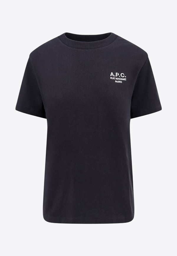 A.P.C. Logo Crewneck T-shirt Black COHBUM26388_TZC_Black_30897300
