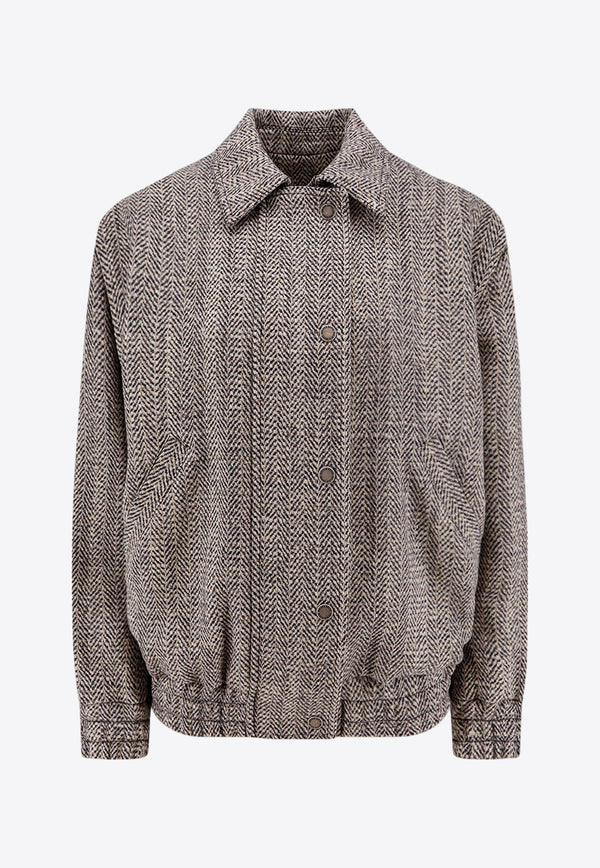 Golden Goose DB Herringbone Wool-Blend Zip-Up Jacket GWP01952P001617_82696_MultiColour_29857213