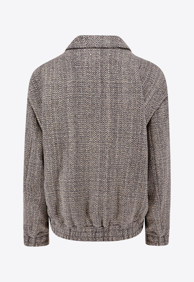 Golden Goose DB Herringbone Wool-Blend Zip-Up Jacket GWP01952P001617_82696_MultiColour_29857213