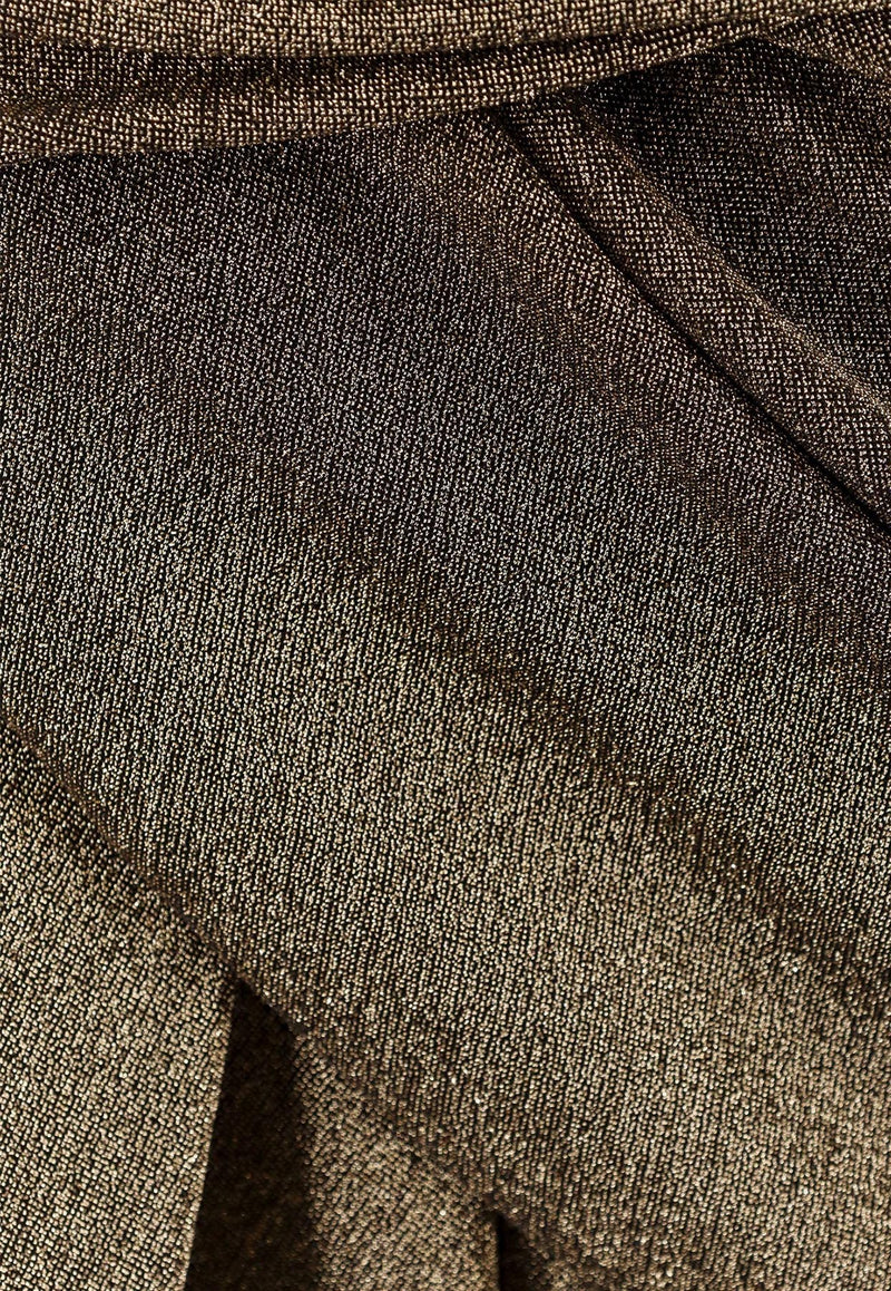 Balenciaga V-neck Draped Mini Dress Gold 772748TPV27_1075_Golden_29848268