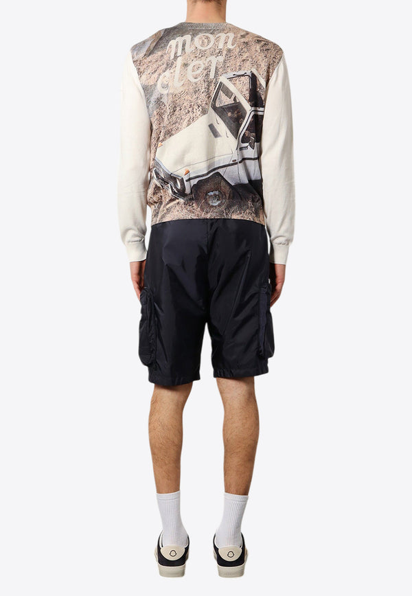 Moncler X Mercedes-Benz By Nigo Graphic Print Ribbed Knit Sweater White 4019C00004M1113_034_White_30632695