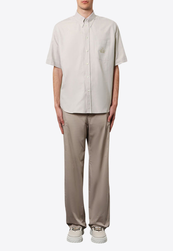 Fendi Embroidered Crest Oxford Shirt Cream FS1312AU70_F1LU2_Beige_29854444