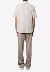 Fendi Embroidered Crest Oxford Shirt Cream FS1312AU70_F1LU2_Beige_29854444