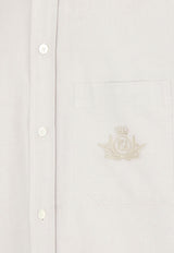 Fendi Embroidered Crest Oxford Shirt Cream FS1312AU70_F1LU2_Beige_29854444