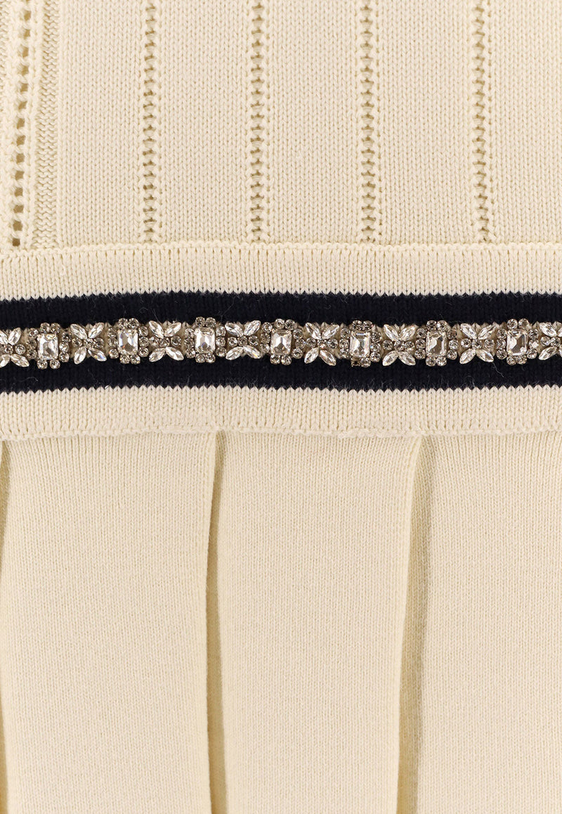 Golden Goose DB V-neck Knitted Mini Vest Dress Cream GWP02119P001912_11782_White_29856761