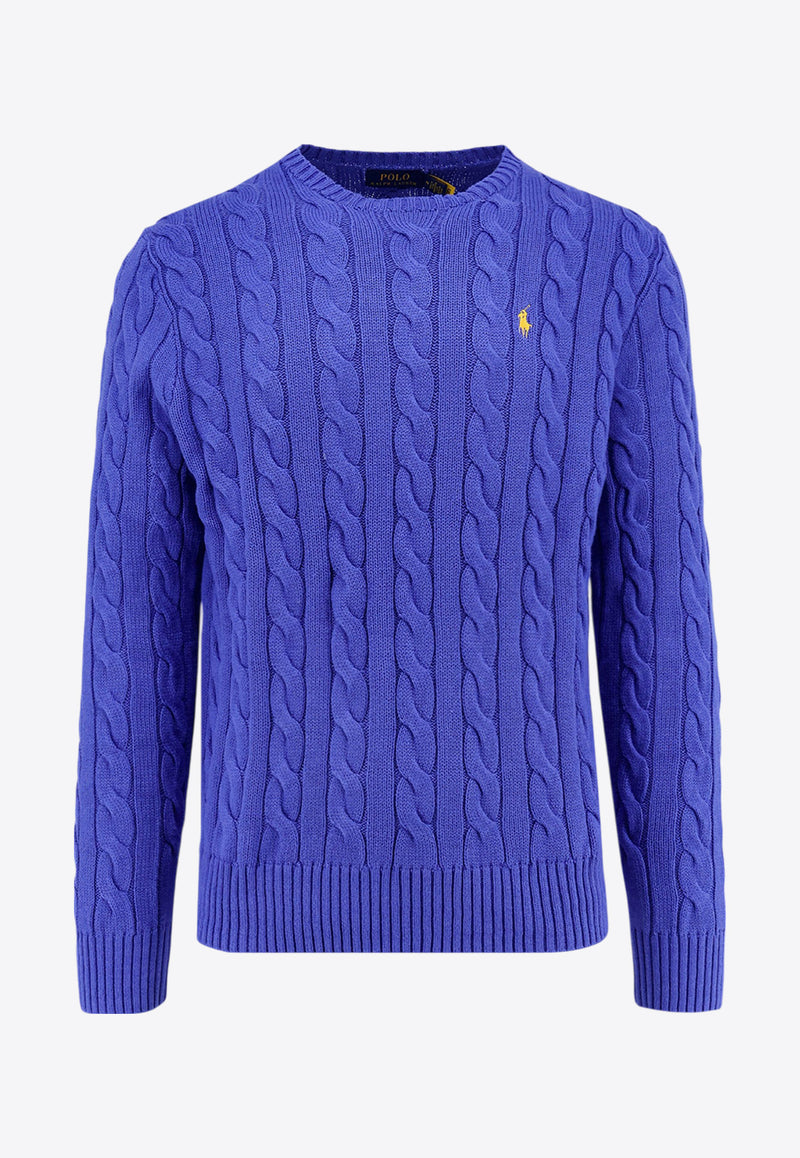 Polo Ralph Lauren Cable Knit Logo Sweater Blue 710775885_514_Blue_30897895