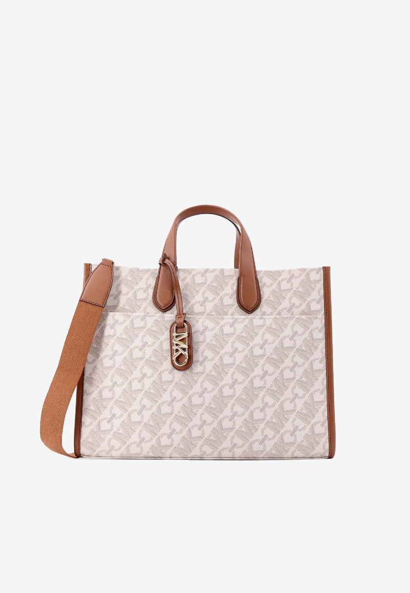 Michael Kors Large Gigi Empire Logo Print Canvas Tote Bag Beige 30H3G3GT3B_099_OneColor_29844291