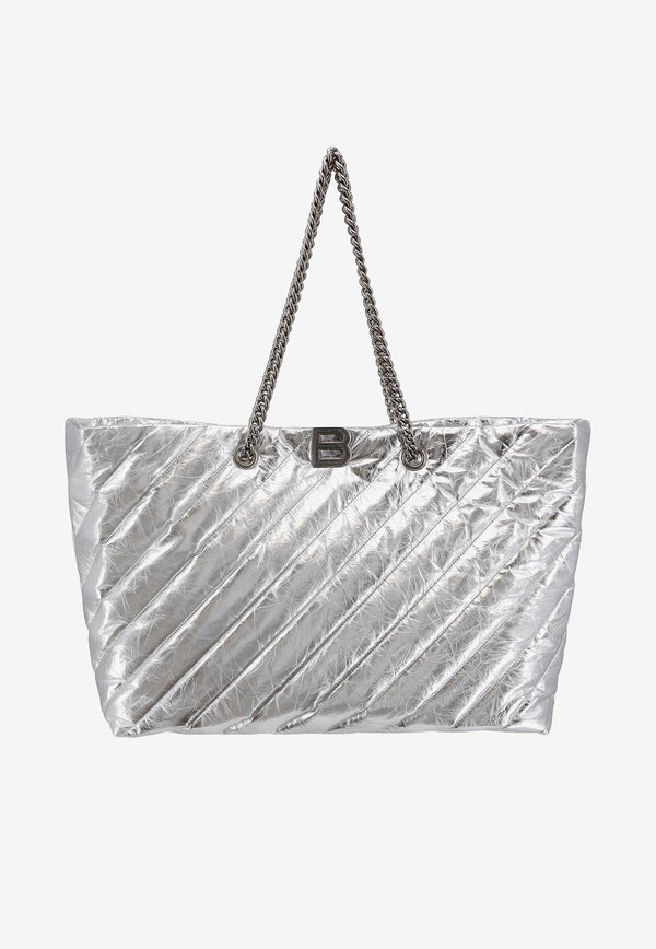 Balenciaga Large Crush Quilted Leather Tote Bag Silver 7717182AAWU_8110_Silver_29848929