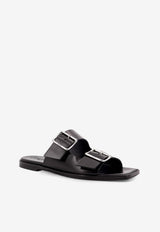 Aeyde Tonya Double-Strap Leather Sandals Dark Brown A11FSBRNS08FL180SS25800001_BLACK_Brown_29848379