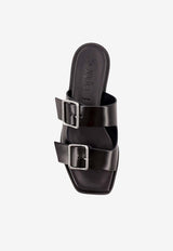 Aeyde Tonya Double-Strap Leather Sandals Dark Brown A11FSBRNS08FL180SS25800001_BLACK_Brown_29848379