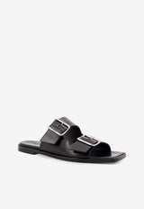 Aeyde Tonya Double-Strap Leather Sandals Dark Brown A11FSBRNS08FL180SS25800001_BLACK_Brown_29848379