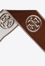 Tory Burch T Monogram Silk Ribbon Tie 174863207_Brown_29844273