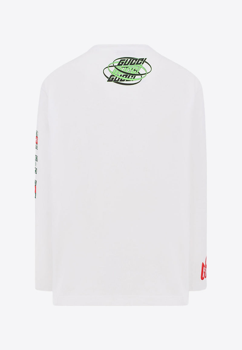 Gucci Printed Long-Sleeved T-shirt White 784364XJGRB_9074_White_29852252