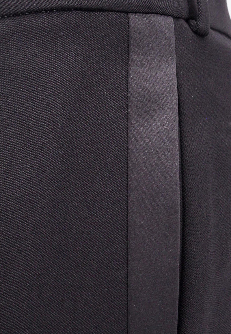 Saint Laurent Wool Tailored Pants with Satin-Bands 751477Y7E63_1000_Black_29851782