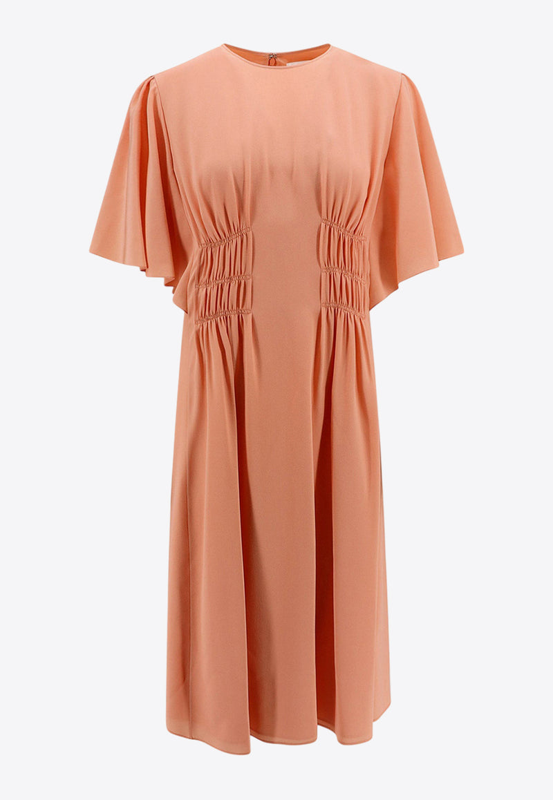 Chloè Shirred Silk Midi Dress Pink C24SRO01004_6T7_Pink_29845790