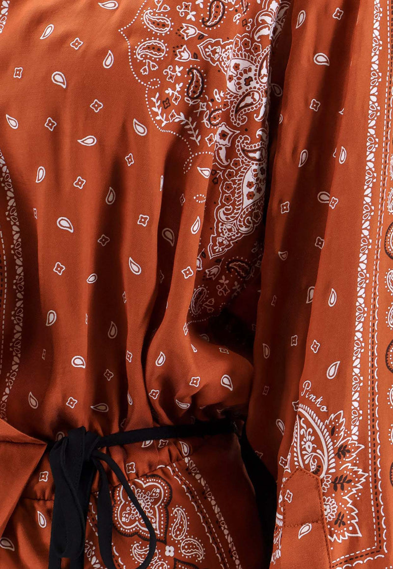 PINKO Bandana Print Mini Wrap Dress Orange 104665A2CK_LZ3_OneColor_29847527