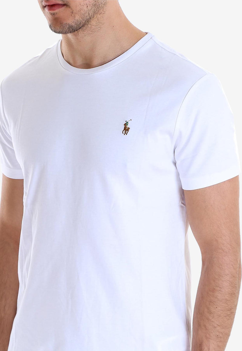 Polo Ralph Lauren Logo Embroidered Crewneck T-shirt White 710740727_002_White_29841227