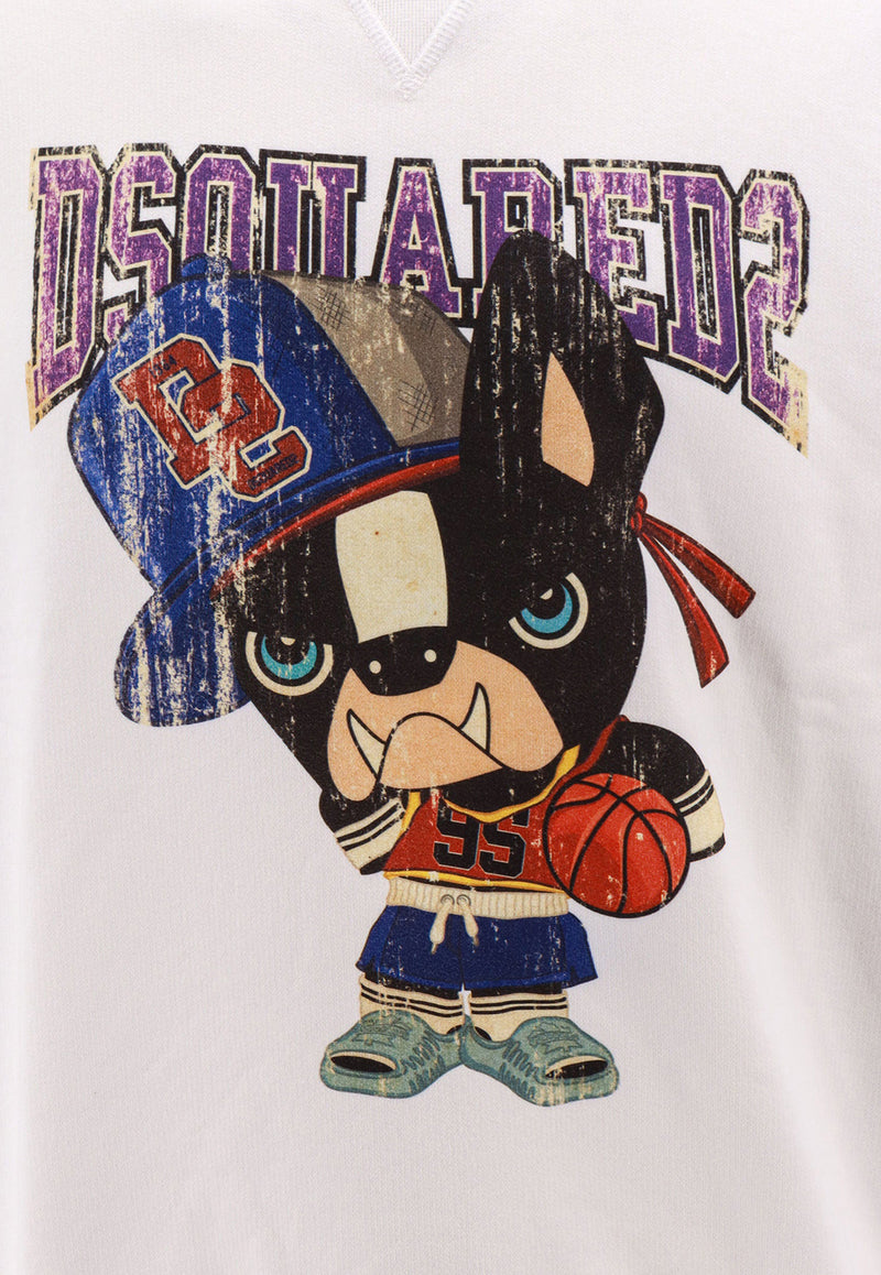 Dsquared2 Graphic Print Hooded Sweatshirt White S74GU0756S25551_100_White_29846438