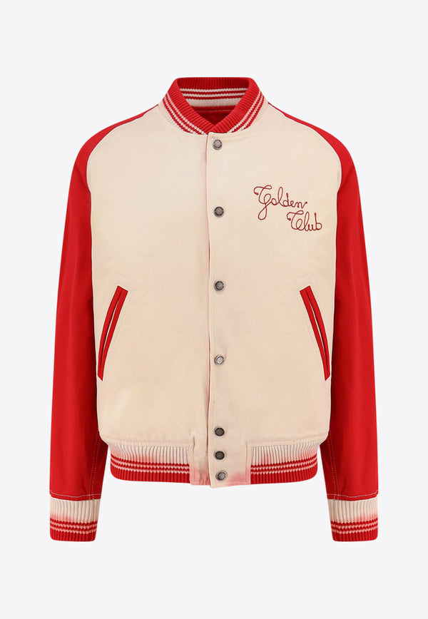 Golden Goose DB Logo Embroidered Bomber Jacket Red GMP02128P001856_15722_Red_29857299