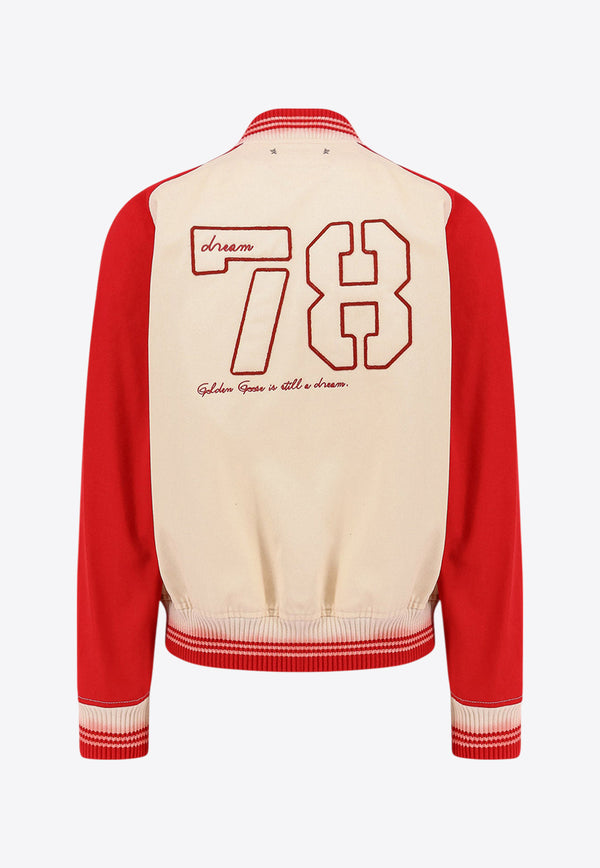 Golden Goose DB Logo Embroidered Bomber Jacket Red GMP02128P001856_15722_Red_29857299