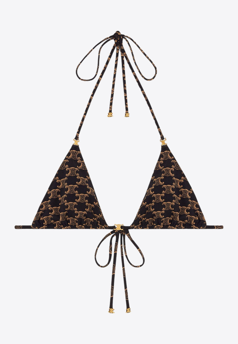 Celine Triomphe Print Triangle Bikini Top Brown 2X54H939T_17BR_Brown_29850323