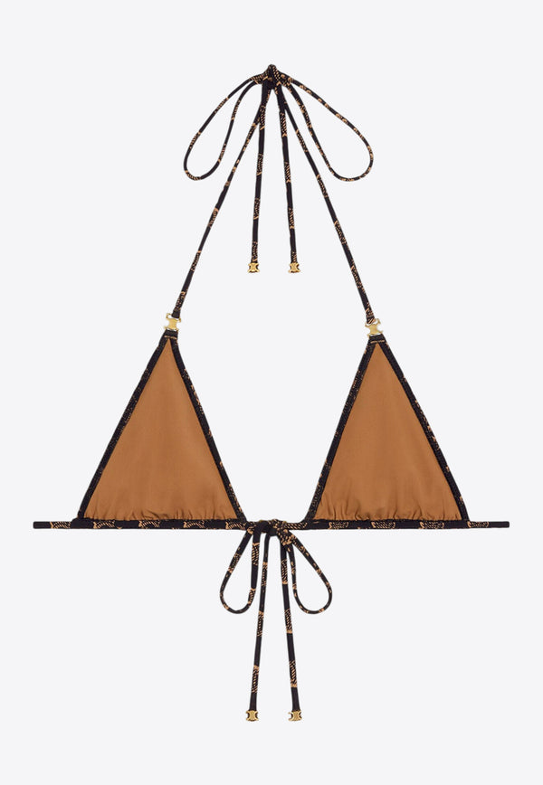 Celine Triomphe Print Triangle Bikini Top Brown 2X54H939T_17BR_Brown_29850323