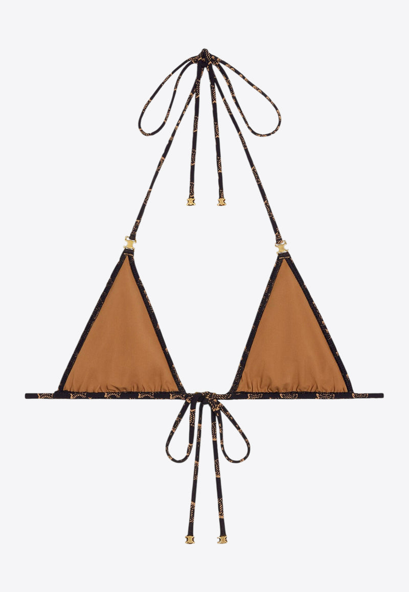 Celine Triomphe Print Triangle Bikini Top Brown 2X54H939T_17BR_Brown_29850323