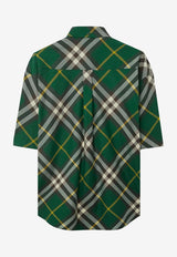 Burberry Short-Sleeved Checked Shirt Green 8082903_B8660_Green_29845441