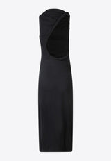 Versace Draped Midi Dress with Cut-Out Black 10086311A02395_1B000_Black_29848217