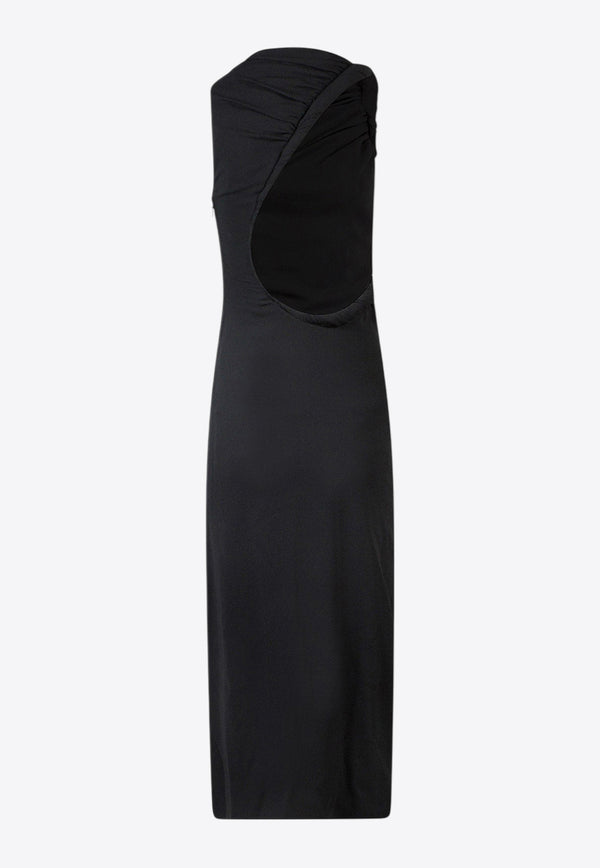 Versace Draped Midi Dress with Cut-Out Black 10086311A02395_1B000_Black_29848217