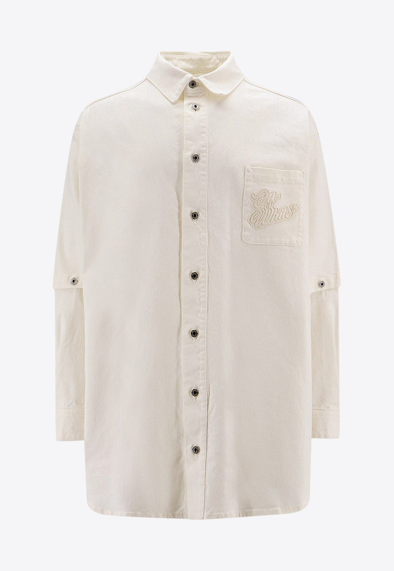 Off-White Embroidered Logo Shirt White OMYD059S24DEN001_0202_White_29841403
