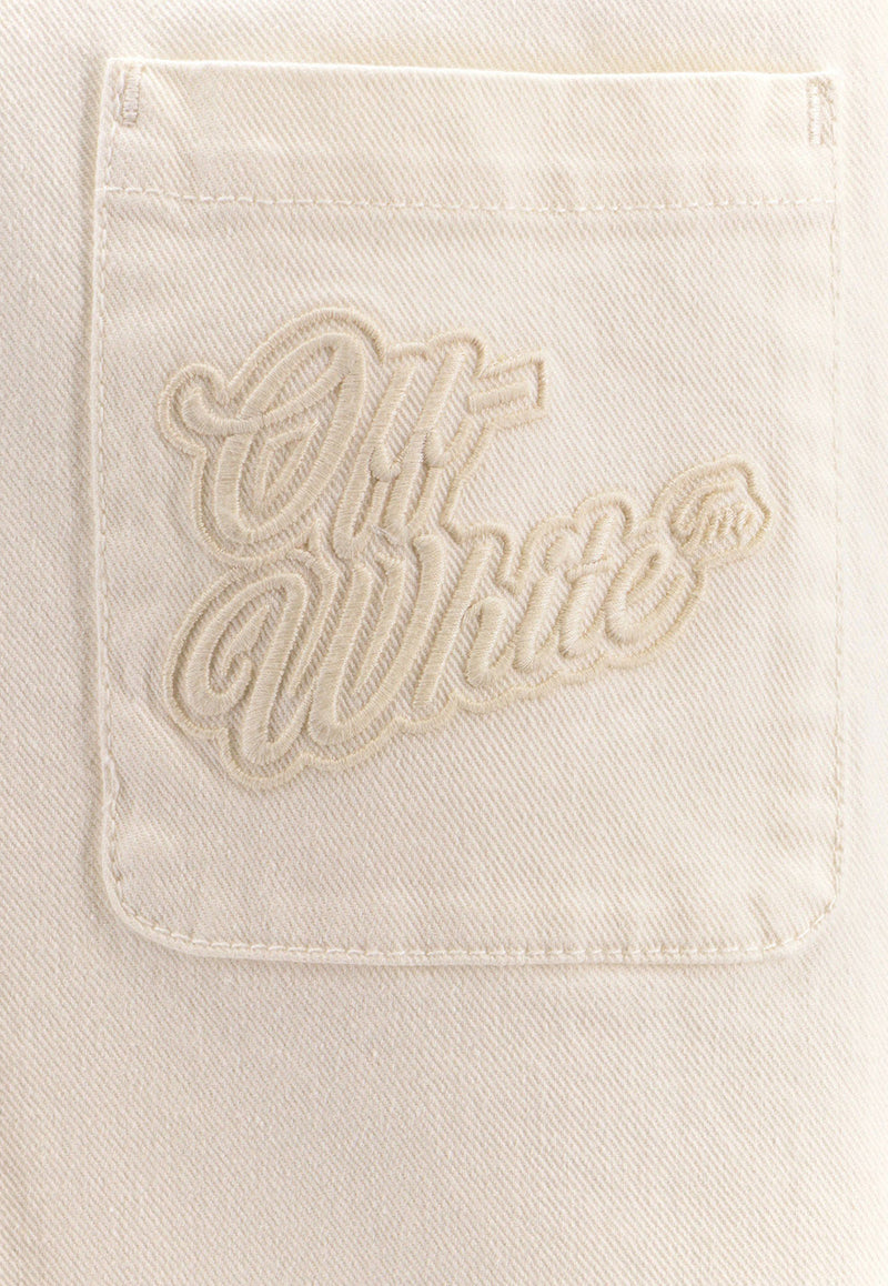 Off-White Embroidered Logo Shirt White OMYD059S24DEN001_0202_White_29841403