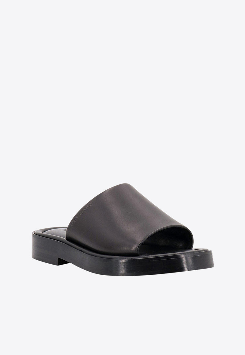 Ferragamo Junone Leather Flat Slides 021258760634_NERO_Black_29845032