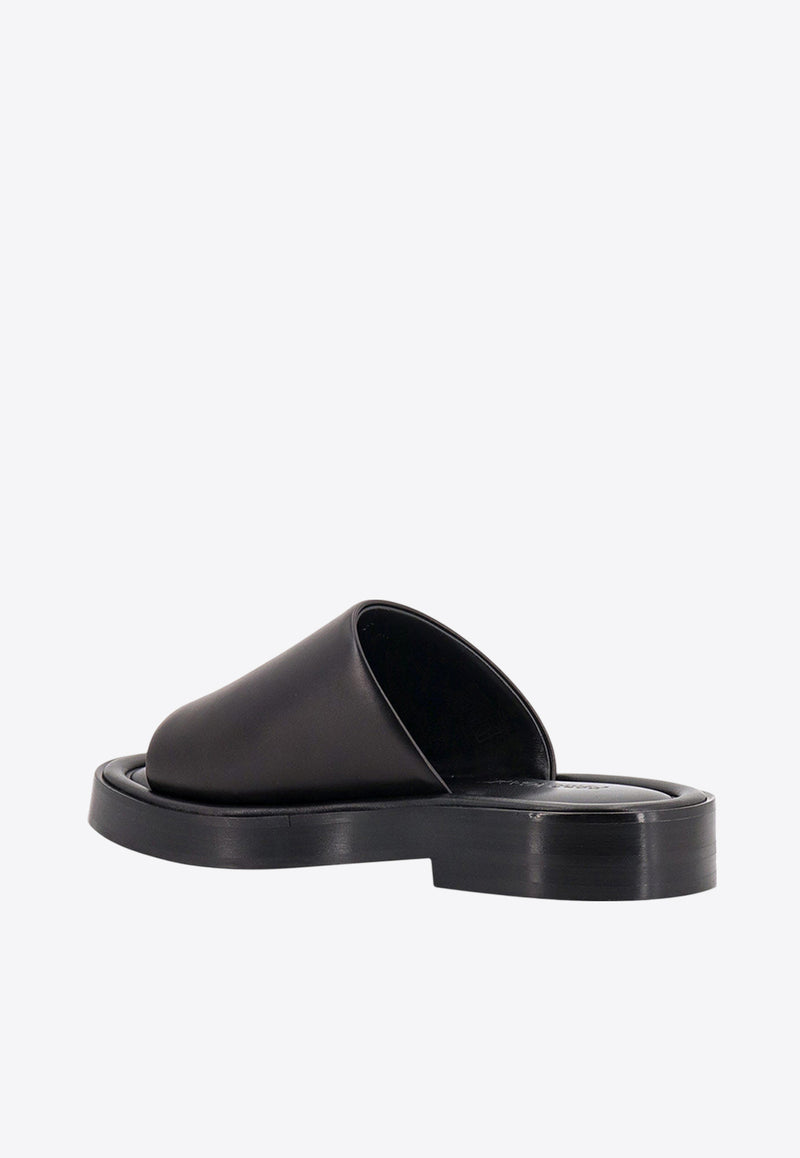 Ferragamo Junone Leather Flat Slides 021258760634_NERO_Black_29845032