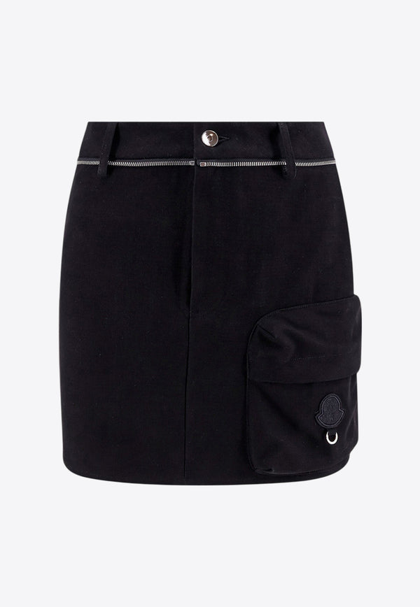 Moncler Genius Logo-Patched Mini Skirt 09T2D00001M5014_999_Black_29846124