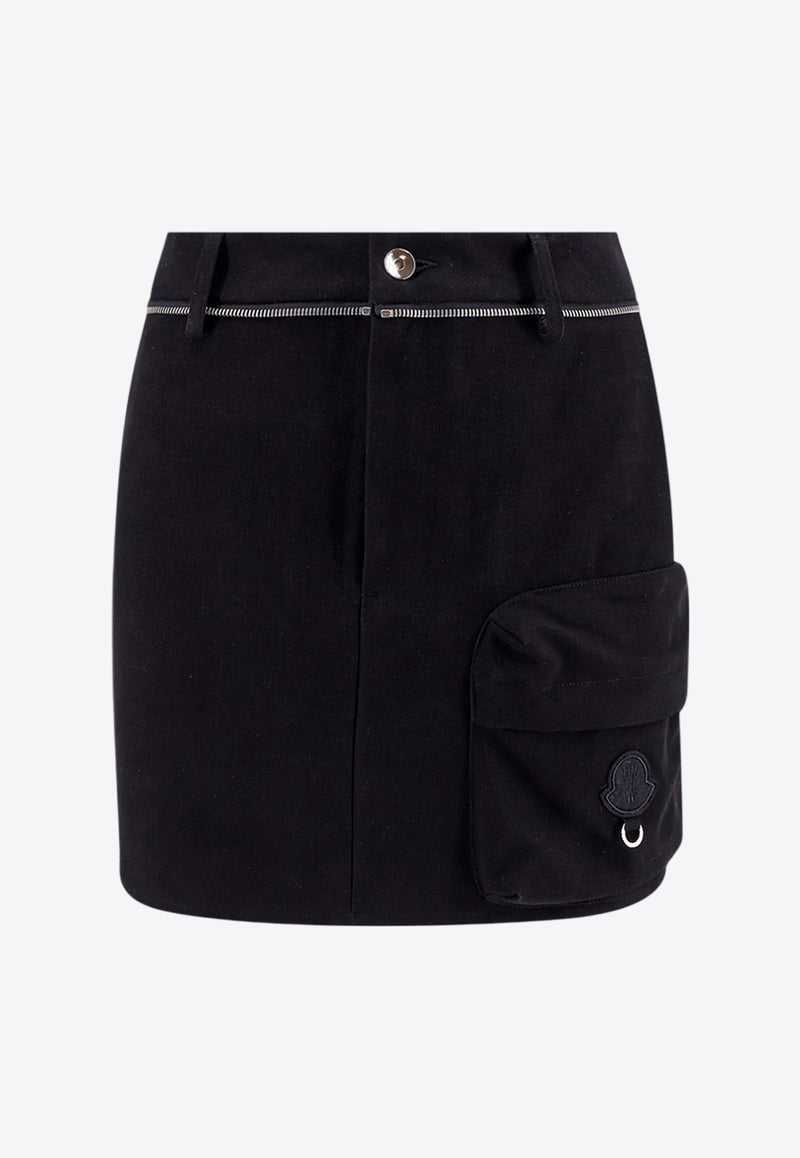 Moncler Genius Logo-Patched Mini Skirt 09T2D00001M5014_999_Black_29846124