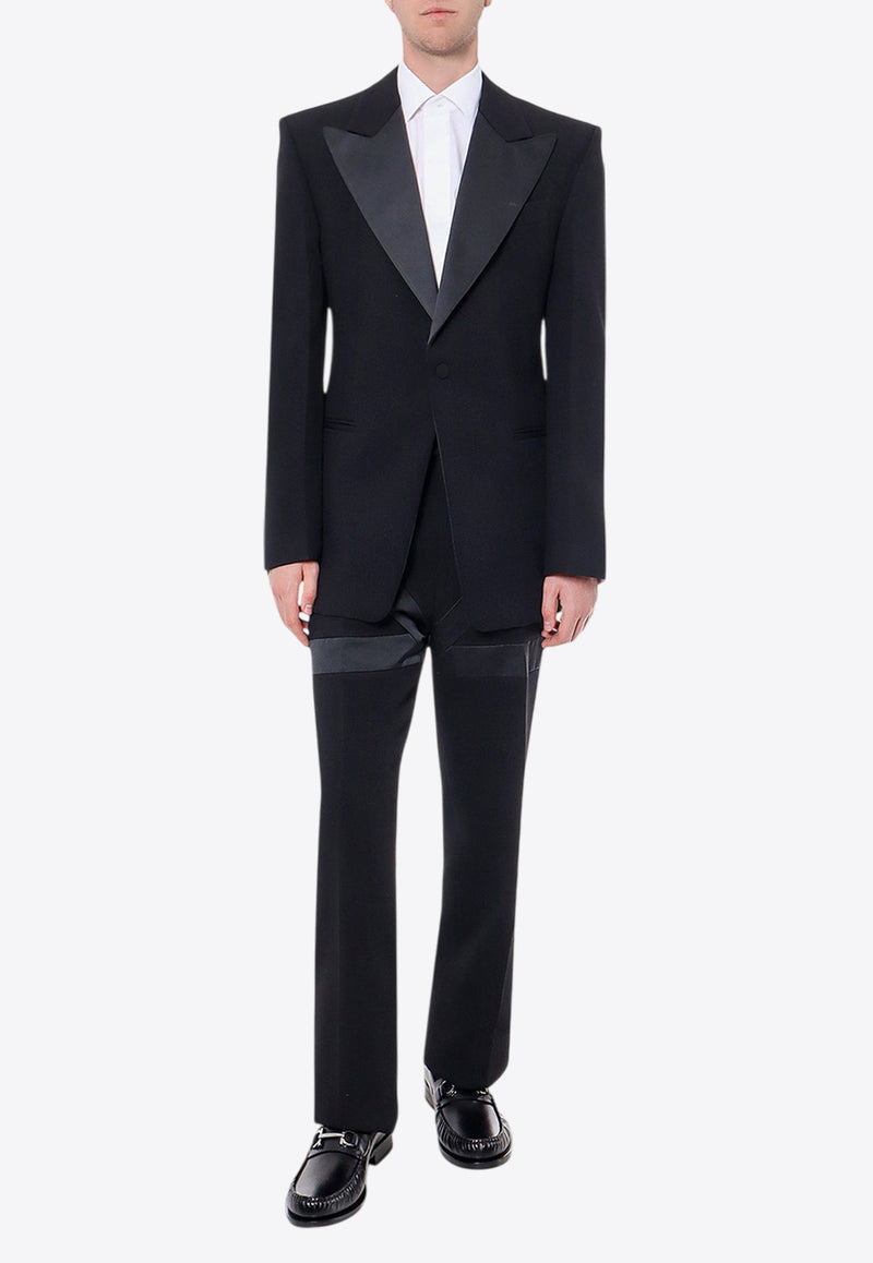 Ferragamo Single-Breasted Tuxedo Blazer Black 142202761935_NERO_Black_29845354