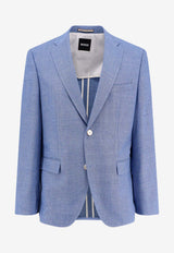 Hugo Boss Single-Breasted Linen Blazer Blue 50498700_413_Blue_30898745